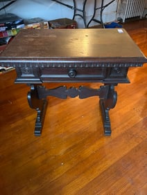 Antique Victorian Carved Oak Freestanding Center Table