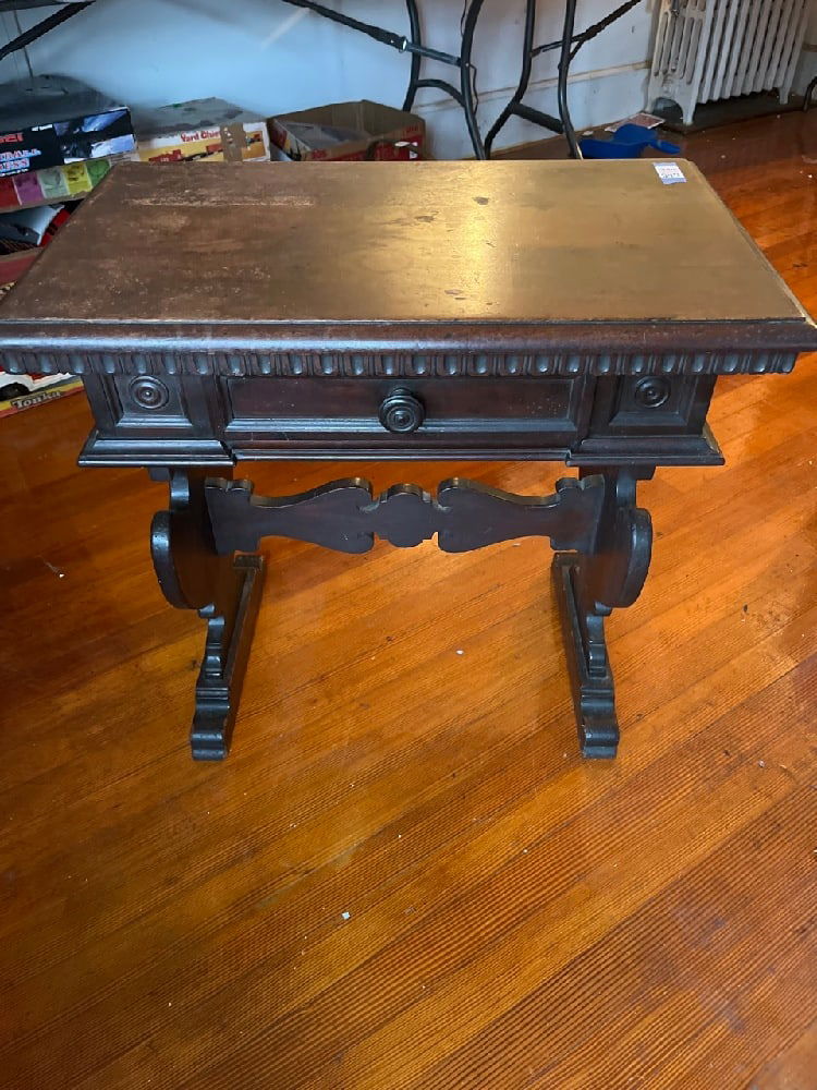 Antique Victorian Carved Oak Freestanding Center Table (1 of 6)