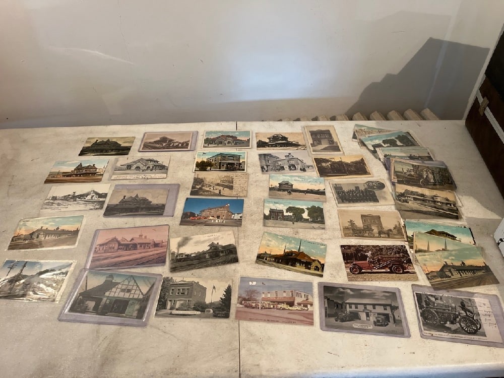 Vtg Local Railroad & Fire Dept Postcards (1 of 11)