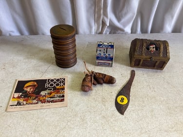3- Vtg Banks, Miniature Jack Dempsey Boxing Gloves