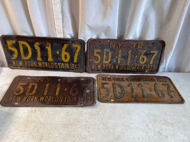 4- NY Worlds Fair License Plates