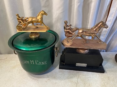 2- Vtg Harness Racing Trophies