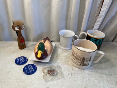 Vtg Mugs, Pen Holder, Mustache Mug, Avon Duck