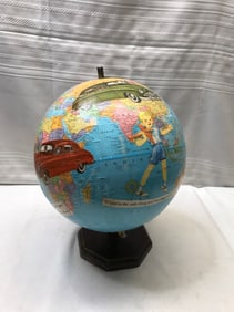 Vtg Globe Art Decoupaged Globe