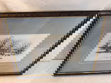 J. Price Winter Watercolor Framed