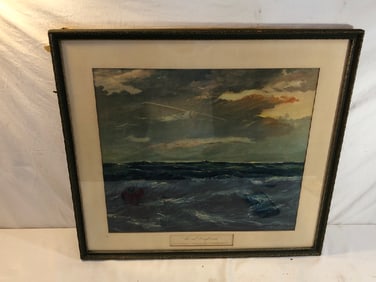 Jean Jacques Pfister Signed Charles Lingbergh TransAtlantic Flight Litho