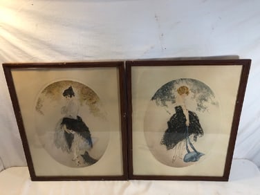 2 Louis Icart Framed Prints