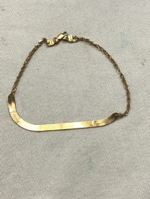 14K J Herringbone/ Rope chain Bracelet