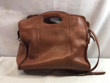 Vtg. Coach Brown Leather Briefcase Shoulder Bag
