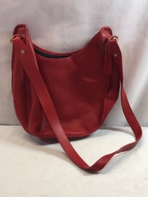 Vtg. Red Leather Coach Shoulder Bag