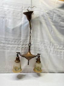 Victorian Art Nouveau Double Arm Light Fixture