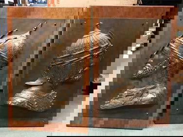 Pr. Qajar Warrior Bronze Reliefs