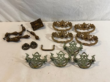 Vtg. Brass Drawer Pulls