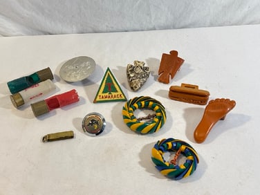 Vtg. Boy Scouts Neckerchiefs Slides