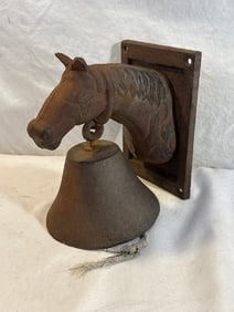 Vtg. Cast Iron Horse Head Bell