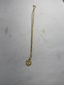 14Kt Gold with Pearl Heart Necklace