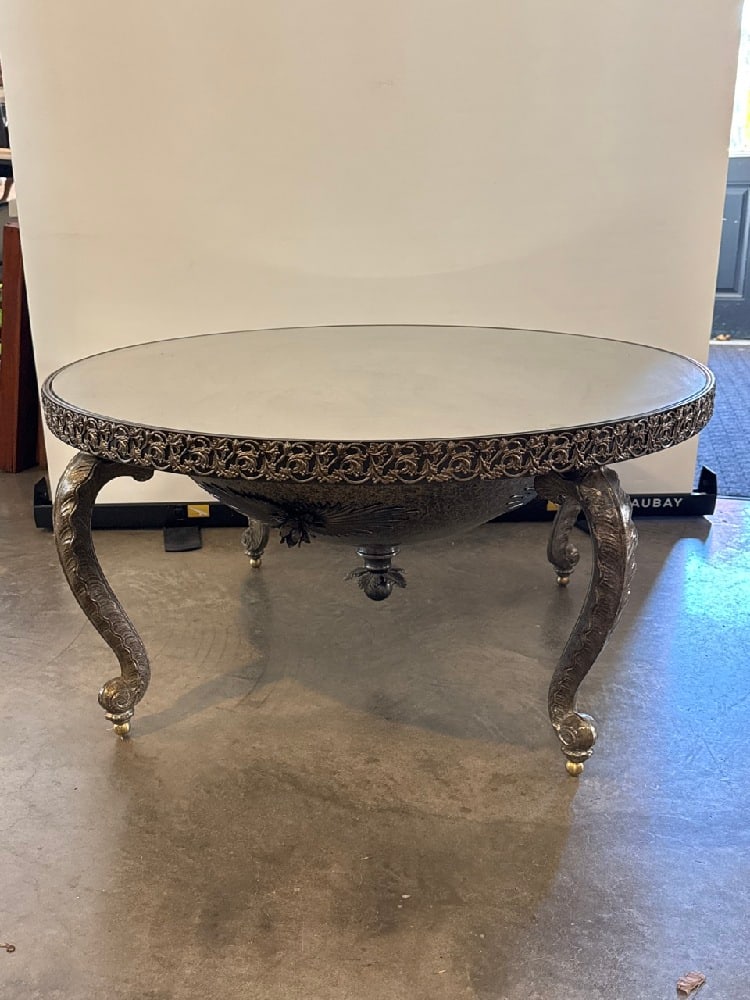 French Neoclassical Glass top/ Ornate Center Table (1 of 7)