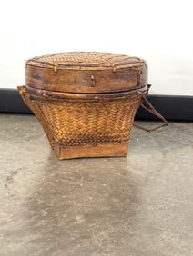 Antique Philippines Woven Bamboo Basket