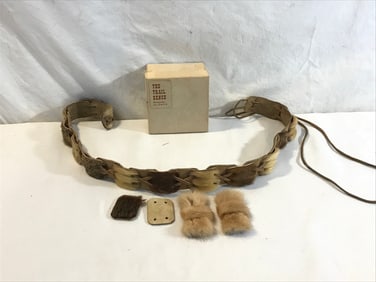 Alaskin Sealskin & Elk Belt and Fur Bows