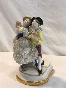 Dresden Lace Figural Lamp Base