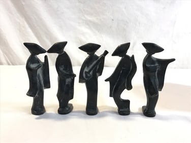 Mcm Vintage Cast Iron Geisha Figurines