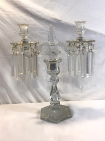 Vtg. Crystal Candelabra with Prisms