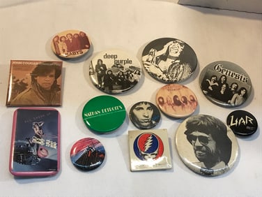 Vtg. Rock And Roll Pins