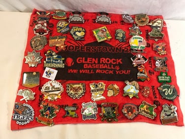 Cooperstown Towel and Vintage Team Pins