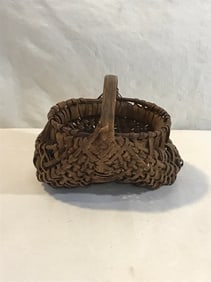 19th Century Buttocks Basket with Vintage Buttons