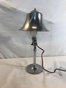 Vtg. Chrome Table Lamp with Bell Shade