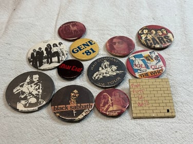 Vtg. Rock n’ Roll Pins