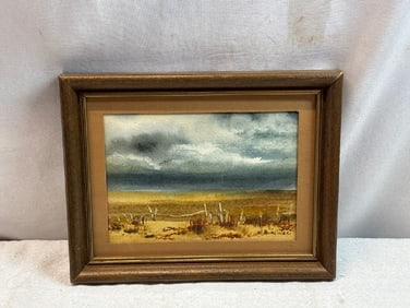 Signed Landscape Watercolor Painting