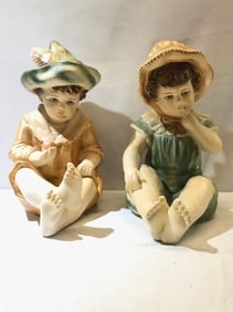 Vtg. Bisque Porcelain “Piano Babies