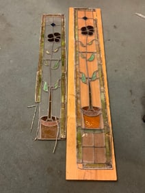 2 Stain Glass Window Panels