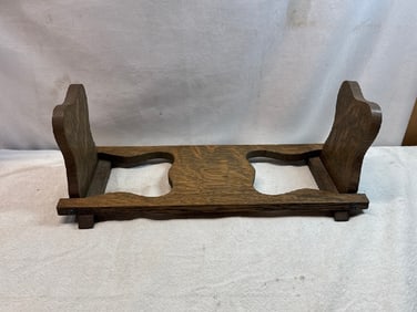 Antique Arts & Crafts Tiger Oak Folding Book ends