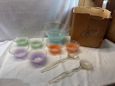 MCM West Virginia Glass Salad Set