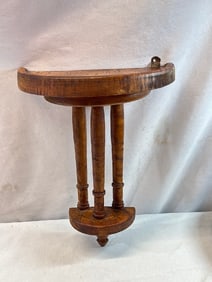 Vtg. Handcrafted Tiger Oak Hanging Shelf