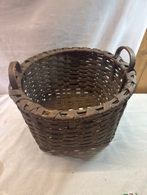 Antique Hand Woven Primitive Split oak Gathering Basket