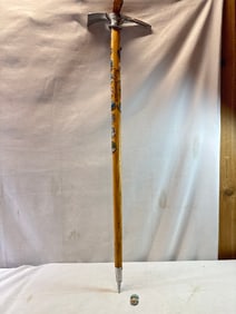 Vtg. German Souvenir Ice Axe Waking Stick “Piolet