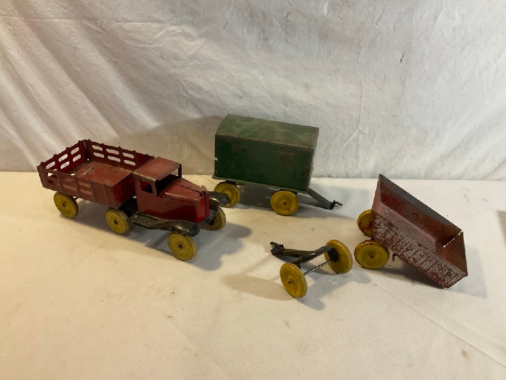 Pressed Steel Toy Trucks and Trailers (1 of 4)