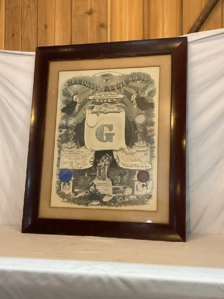 Antique Framed 1907 Masonic Register (1 of 9)