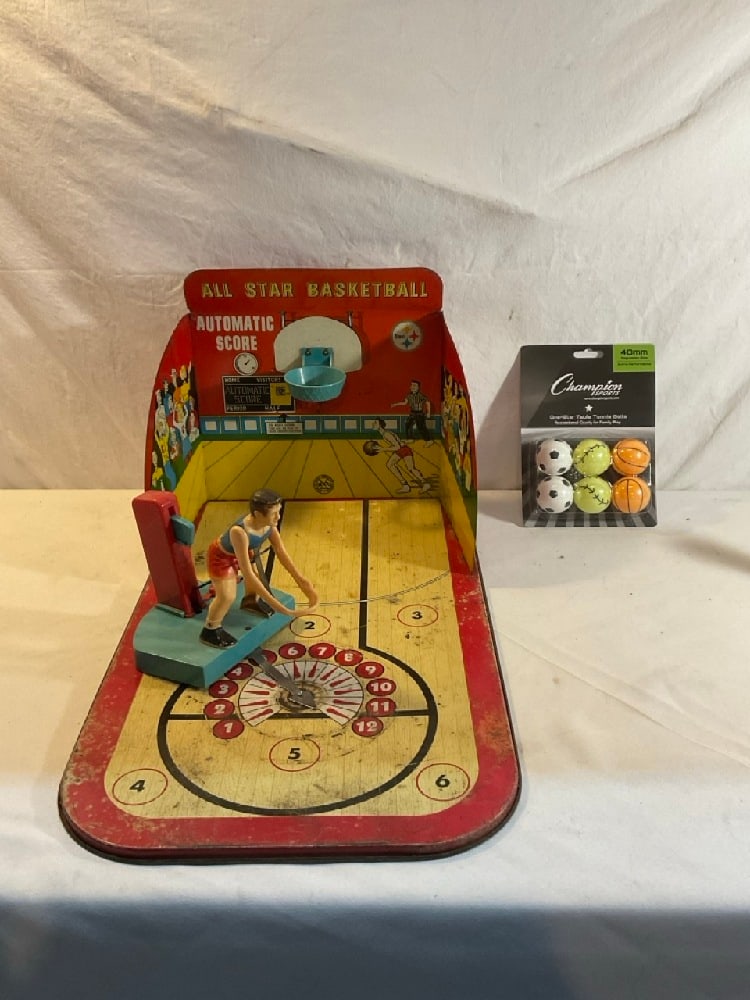 1950’s Marx All Star Basketball Tin Litho Game: 1950’s Marx All Star Basketball Tin Litho Game
