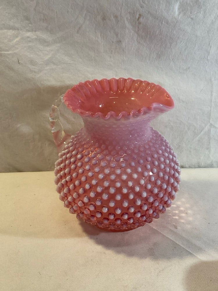 Fenton Hobnail Opalescent Cranberry Pitcher (1 of 4)