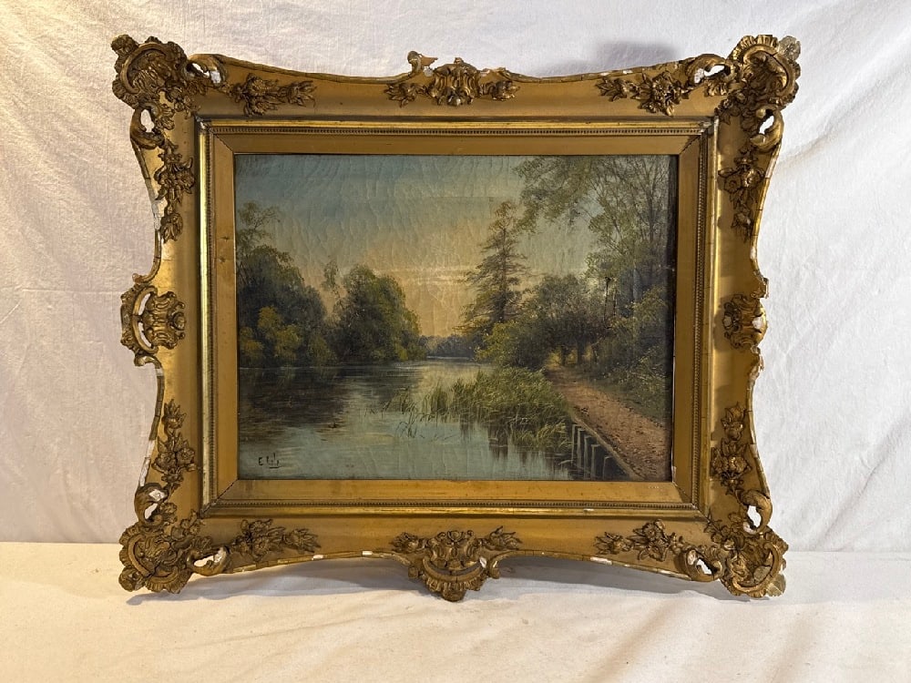 Frame Antique Oil Painting By Edwin Cole (1 of 8)