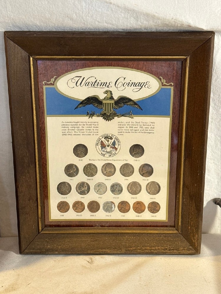 Framed Collection Of US Wartime Coinage (1 of 4)