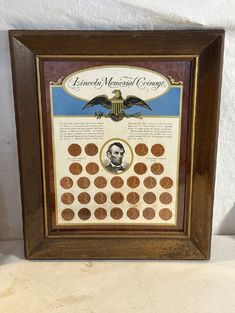Framed Collection of Lincoln Memorial Cents (1 of 4)