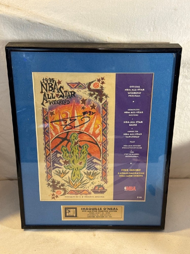 Framed Shaquille O’Neal Signed 1995 NBA All-Star Game Program (1 of 7)