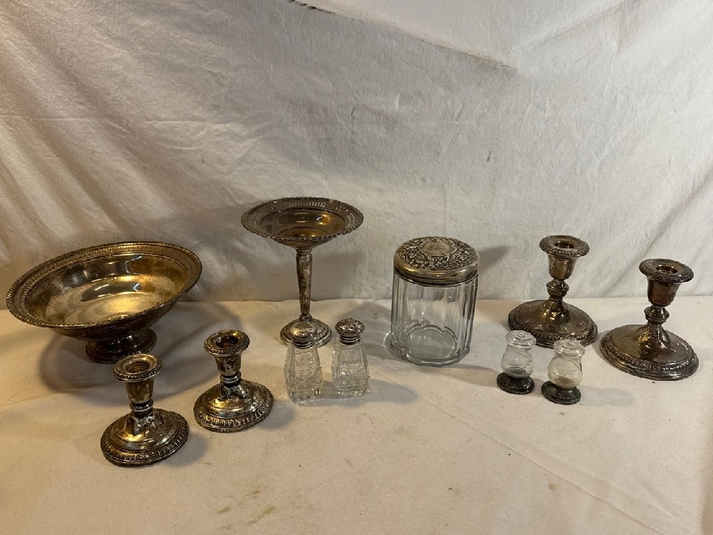 Sterling & Crystal - S & P, Candlesticks and Compotes (1 of 17)