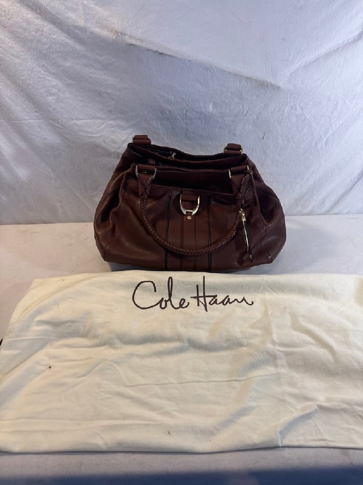 Vtg. Cole Haan Brown Leather Handbag: Vtg. Cole Haan Brown Leather Handbag with Dust Bag