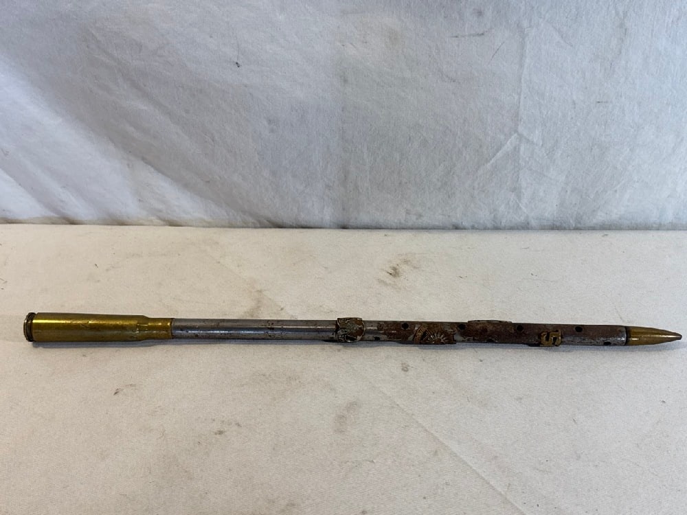 Trench Art Swizel Stick: Trench Art Swizel Stick - 17 1/4” long